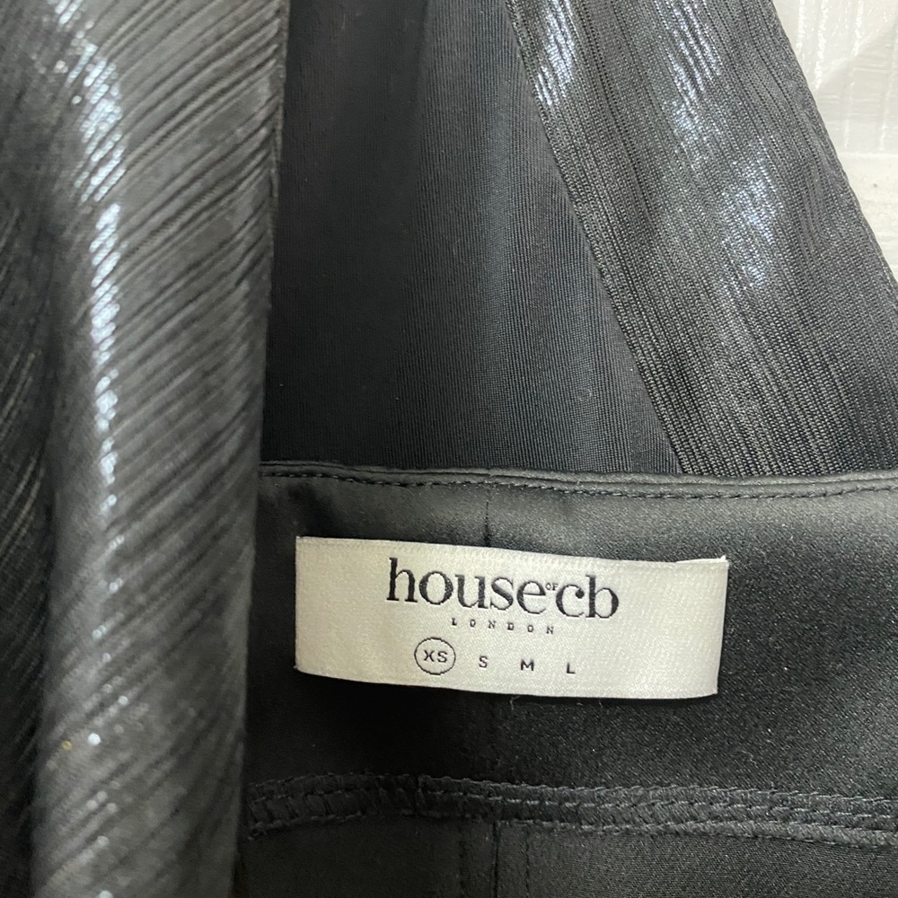 House of CB VONA' BLACK ASYMMETRIC DRAPED GOWN XS - Picture 7 of 8